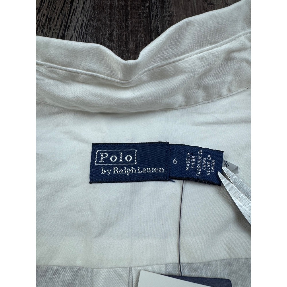 Polo Ralph Lauren Womens White Cotton Button Down Shirt Size 6 New With Tags - Picture 3 of 9